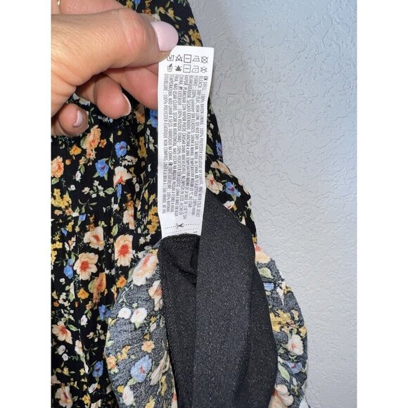 Forever 21 Floral Dress Fit & Flare Mini Size Large Lined Ditsy Floral Summer 1B - Picture 7 of 12